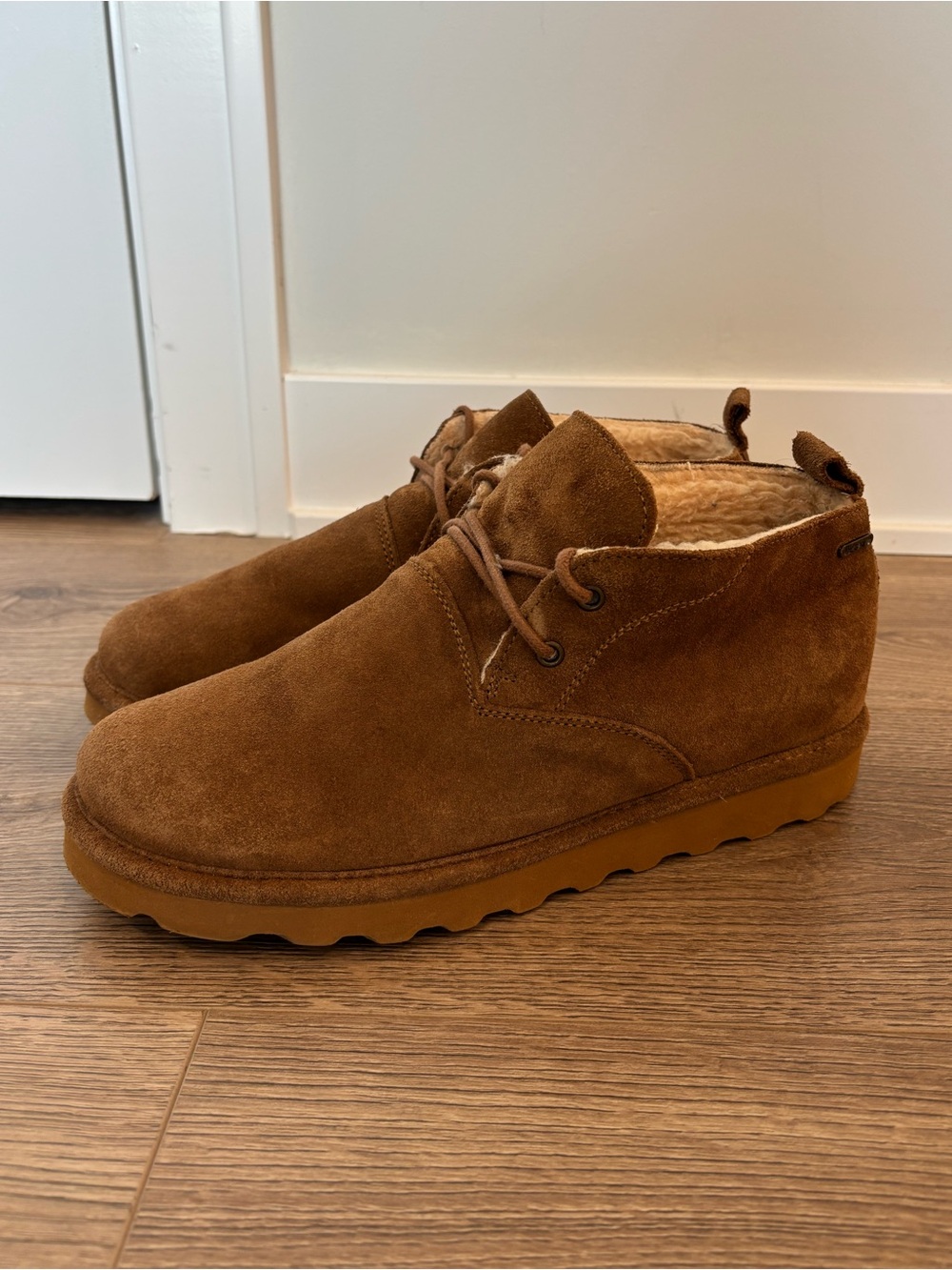 Bearpaw Suede Shearling Lace Up Chukka Boots